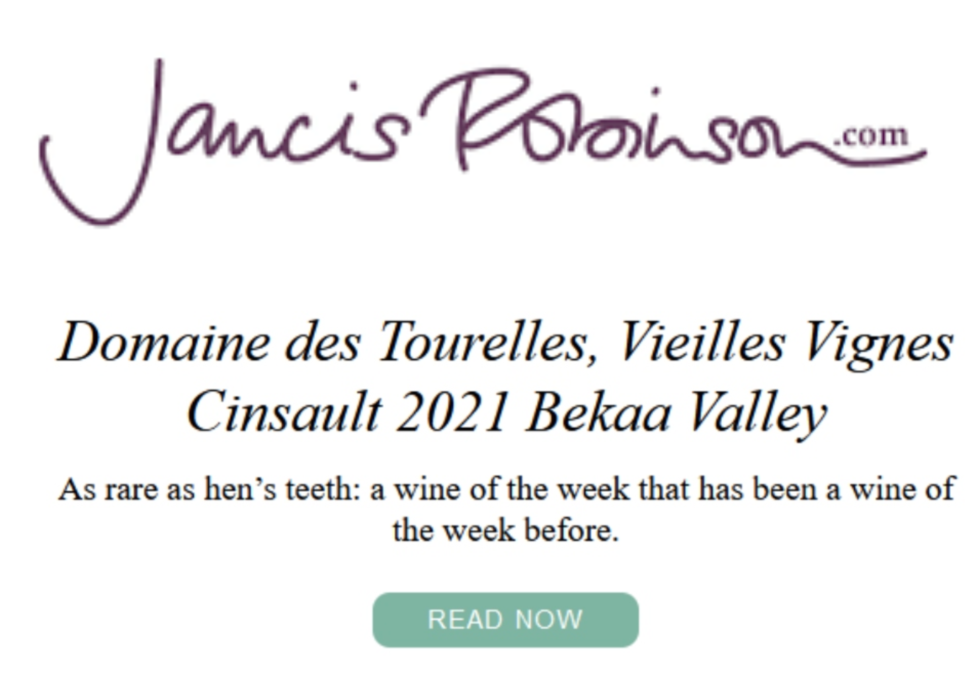 JANCIS' WINE OF THE WEEK